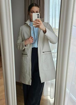 Пальто-пиджак mango молочный коттон