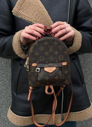 Женский рюкзак louis vuitton palm springs mini brown/camel