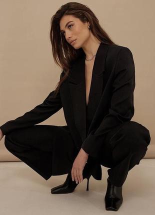 Оверсайз пиджак, черный пиджак, черный оверсайз жакет от бренда na-kid4 фото