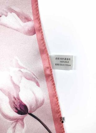 100% шелк чистый натуральный маленький шелковый платок платочек 53*53 новый