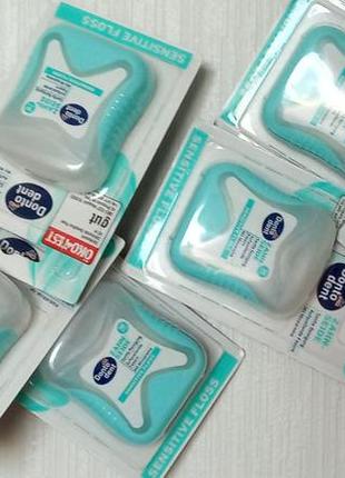 Набір із 7 шт. зубна нитка dontodent zahnseide sensitive floss, 50 m2 фото