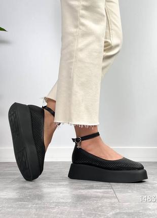 Туфли terna, черный, натуральная кожа с перфорацией6 фото