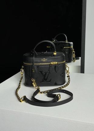 Женская сумка louis vuitton vanity pm bag monogram black/gold2 фото