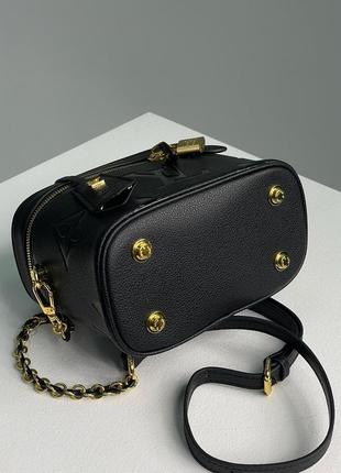 Женская сумка louis vuitton vanity pm bag monogram black/gold7 фото