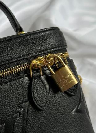Женская сумка louis vuitton vanity pm bag monogram black/gold6 фото