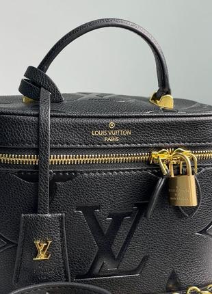 Женская сумка louis vuitton vanity pm bag monogram black/gold4 фото