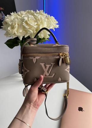 Жіноча сумка louis vuitton vanity pm bag grey/boise de rose4 фото