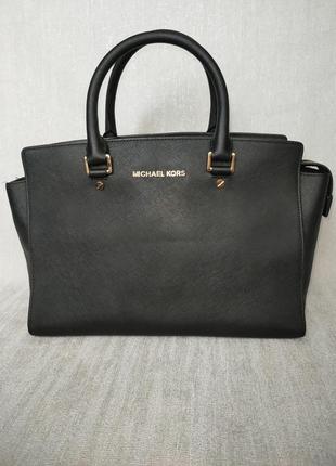 Сумка michael kors selma large зі шкіри саф'яно1 фото