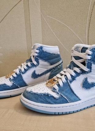 Кроссовки jordan 1 high og denim оригинал размер 382 фото