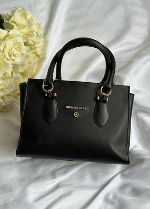 Женская сумка michael kors marilyn large logo total black4 фото