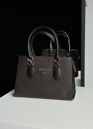 Женская сумка michael kors marilyn large logo brown2 фото