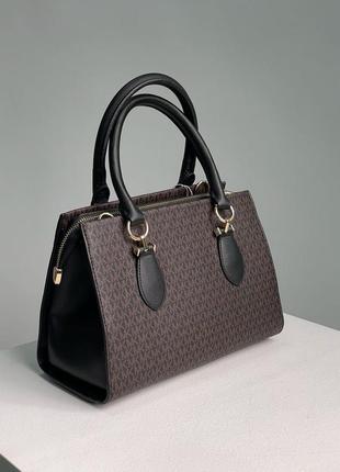 Женская сумка michael kors marilyn large logo brown4 фото