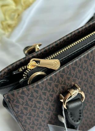 Женская сумка michael kors marilyn large logo brown8 фото