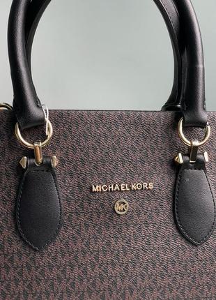 Женская сумка michael kors marilyn large logo brown7 фото