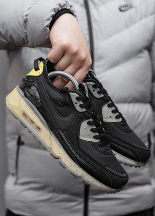 Мужские кроссовки черные в стиле nike air max 90 x terrascape