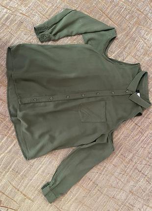 Рубашка хакі з відкритими плечима h&m4 фото