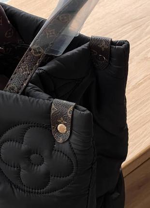 Louis vuitton puff onthego gm black, жіноча сумка пуфер, женская сумка, шоппер8 фото