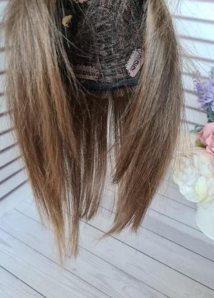 Накладка топпер челка-шторка 100% натуральный волос.