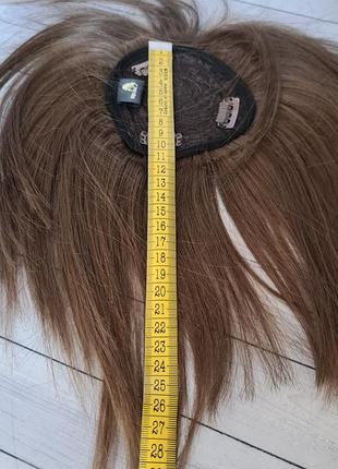 Накладка топпер челка-шторка 100% натуральный волос.