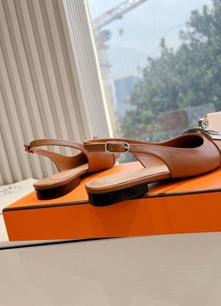 Туфлі з відкритою пʼятою в стилі hermes балетки  під замовлення 20%2 фото