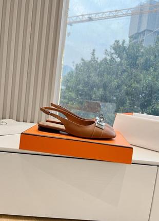 Туфлі з відкритою пʼятою в стилі hermes балетки  під замовлення 20%4 фото