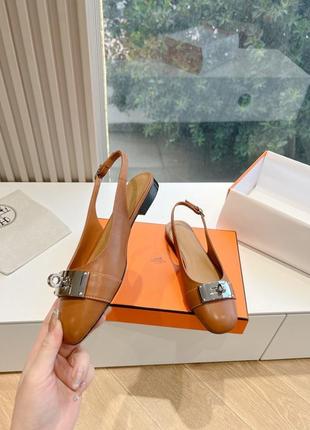 Туфлі з відкритою пʼятою в стилі hermes балетки  під замовлення 20%5 фото