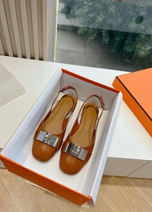 Туфлі з відкритою пʼятою в стилі hermes балетки  під замовлення 20%7 фото