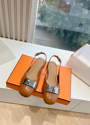 Туфлі з відкритою пʼятою в стилі hermes балетки  під замовлення 20%6 фото
