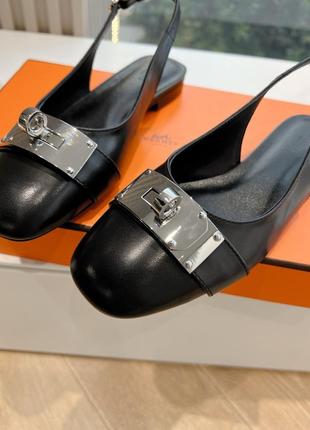 Туфли с открытой пяткой в стиле hermes балетки под заказ 20%2 фото