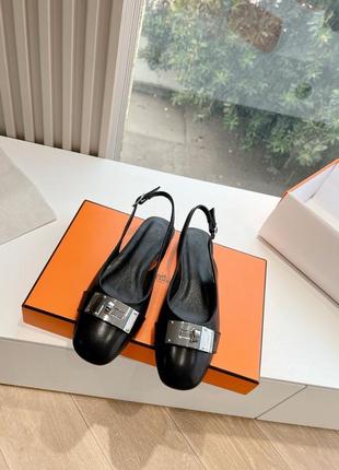 Туфлі з відкритою пʼятою в стилі hermes балетки  під замовлення 20%