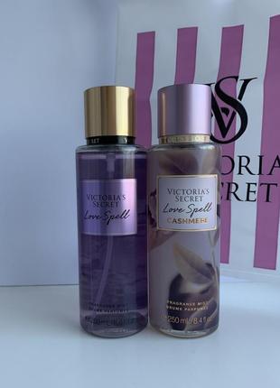 Набор - 2 шт. love spell мист, парфюмированный спрей для тела victoria secret оригинал мистик, mist