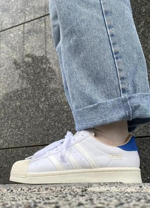 Adidas superstar bone light жіночі кросівки демі світло блакитні кремові білі весна осінь кроссовки кеды демисезонные кремовые белые голубые9 фото