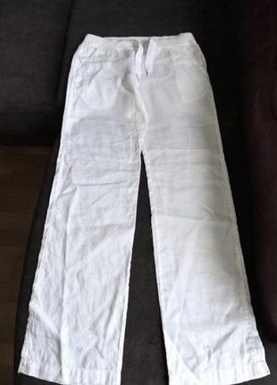 Льняные брюки белые etam оригинал