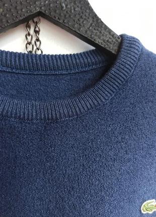 🫀▫️розпродаж ▫️🫀 lacoste original 🐊 затишний темно синій светр вовна lacoste wool теплий осінь7 фото