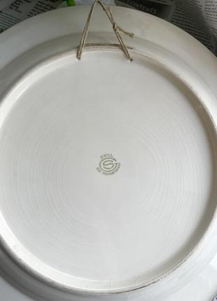 Велика настінна тарілка з пасторальним сюжетом вінтаж німеччина