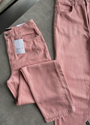 Распродажа! базовые пудровые джинсы мом5 фото