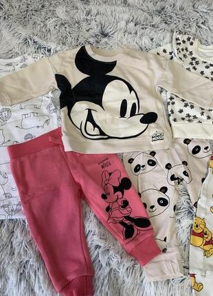 Набір - штанці h&m, боді carters, кофта primark, кофта h&m, штани disney at primark 3-6 міс