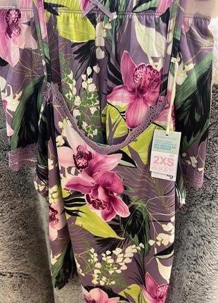Комфортная пижама в цветочный принт р.s,m,l
