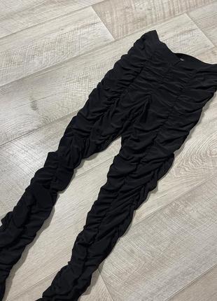 Чорні лосини брюки драпірування з ефектом пуш-ап7 фото