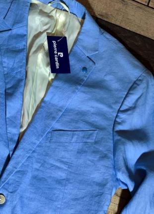 Мужской элигантный легкий пиджак летний pierre cardin лён - хлопок размер 543 фото