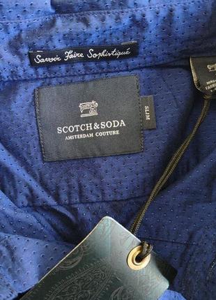 Мужская хлопковая рубашка slim scotch&soda amsterdam couture6 фото