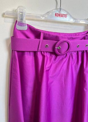 Женская юбка kontatto меди с поясом, розовый цвет, фуксия цвет, размер xs3 фото
