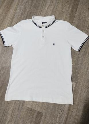 Мужская белая футболка / поло / french connection / мужская одежда / чоловічий одяг /