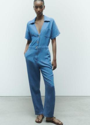 Джинсовый комбинезон z1975 от zara, размер м