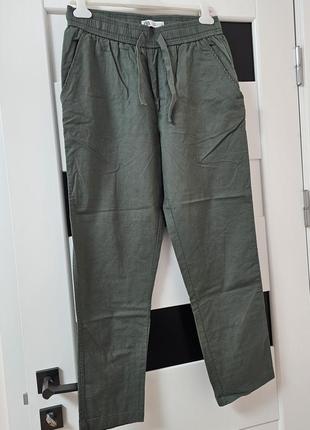 Брюки zara  котон+льон