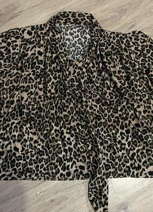 Женская блузка с леопардовым принтом4 фото