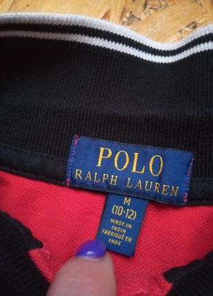 Котонова поло футболка polo ralph lauren із лампасами6 фото