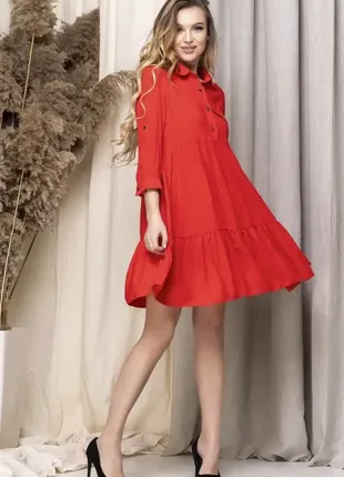 Расклешенное платье-рубашка