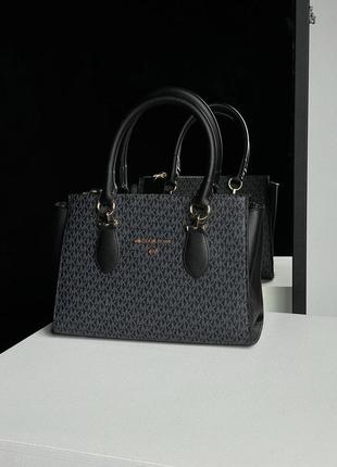 Женская брендовая сумка классическая michael kors marilyn large logo blue5 фото