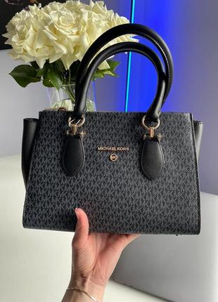 Женская брендовая сумка классическая michael kors marilyn large logo blue9 фото